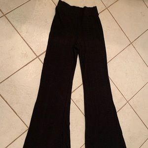Bershka Black Ribbed Bell Bottom Pants